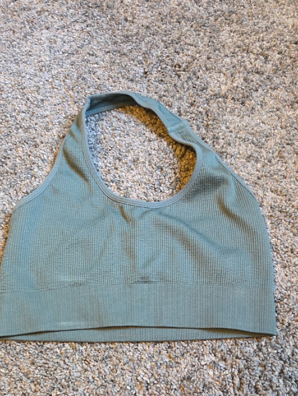 NVGTN Ribbed Racerback Sports Bra in Sage Green